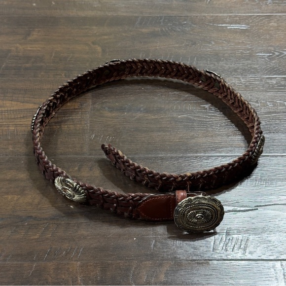 Braided Women\'s Leather Belt Brown Western Cowboy Rodeo Size M/L main image 8